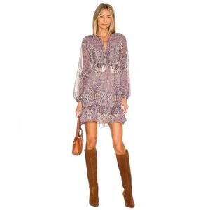 MINKPINK Hesseini Shirred Smock Dress in Purple Women's Size Small - NWT